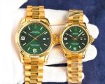 Rolex Oyster Perpetual 41mm for Men 34mm for Women Gold/Green Couple Watch